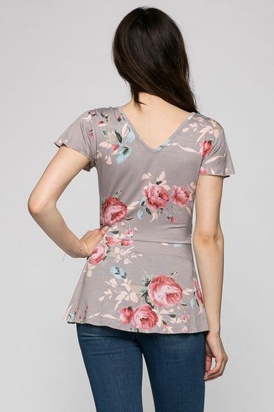 Floral Wrap Top