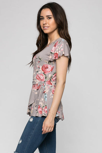 Floral Wrap Top