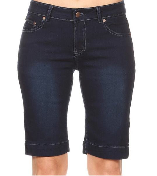Dark Blue Jean Bermudas