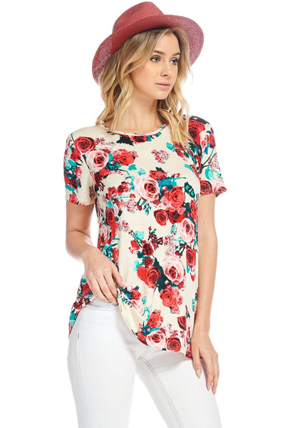 Red Floral Top