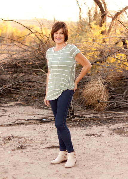 Striped Knotted Tee