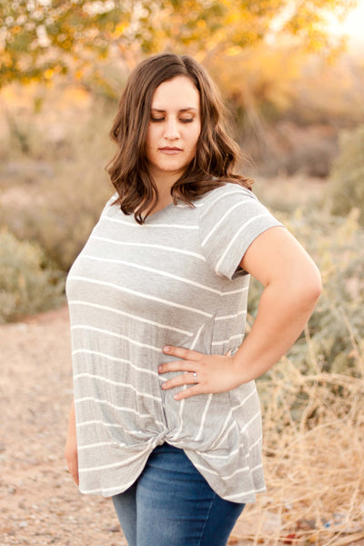 Striped Knotted Tee