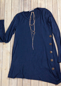 Navy Side Button Tunic