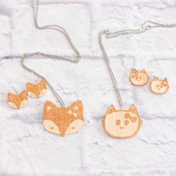 Cute Wood Animal Necklace Sets